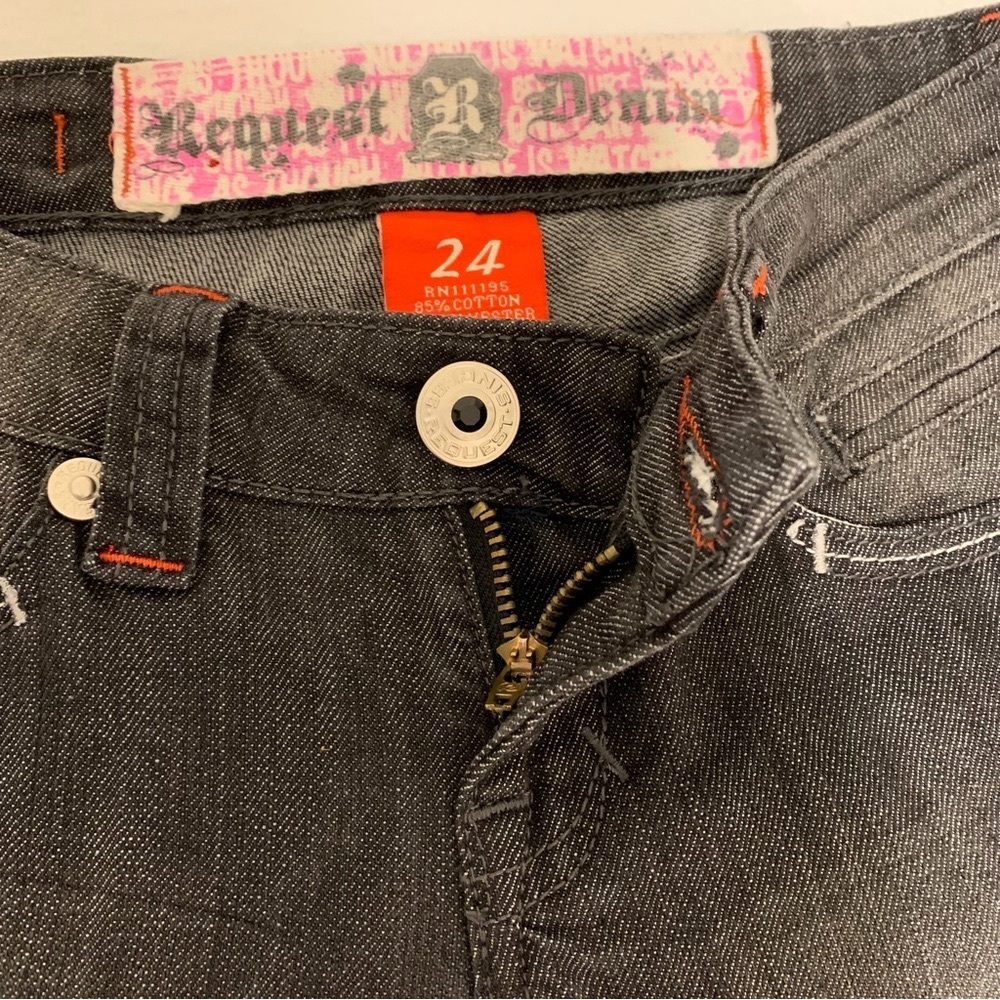 Request Denim | NWOT Bootcut Jeans Faded Black Wash Size 24 - Picture 7 of 15
